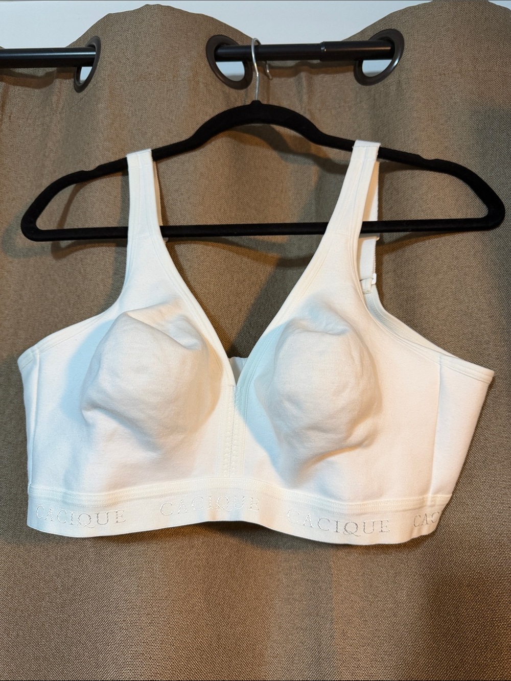 Cacique White Unlined Wireless Full-Coverage and Comfort Support Bra SZ 40D B8